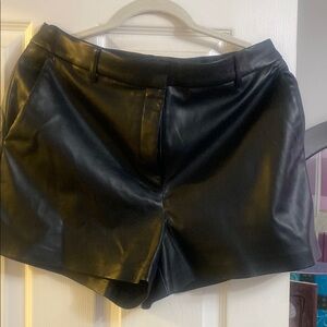 Express Black Faux Leather Shorts